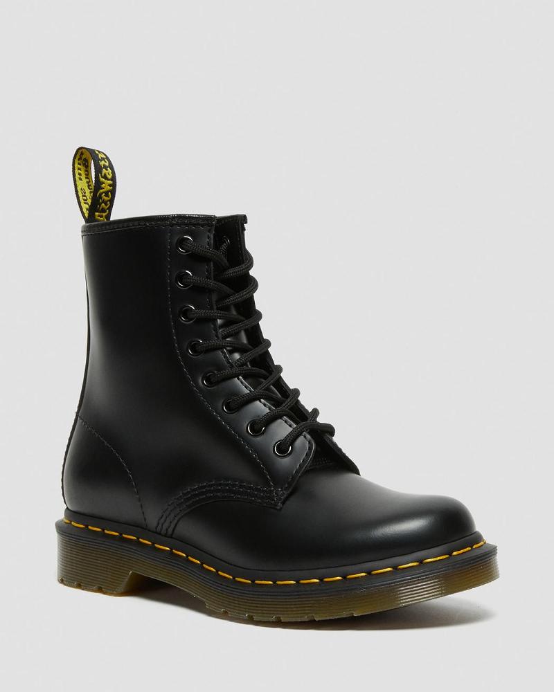 Botas con Cordones Dr Martens 1460 Smooth Cuero Mujer Negros | MX 56OKI